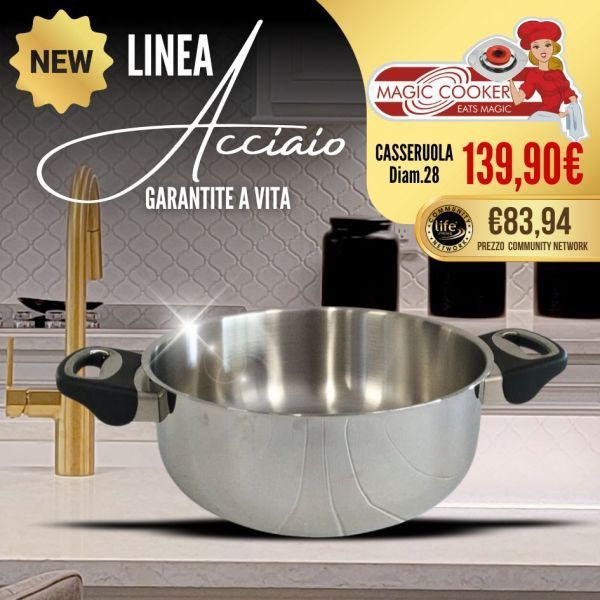 Giannini Casseruola Tonda In Acciaio 24 Cm Con Coperchio, Colore Carbone, In Scatola Regalo - 4