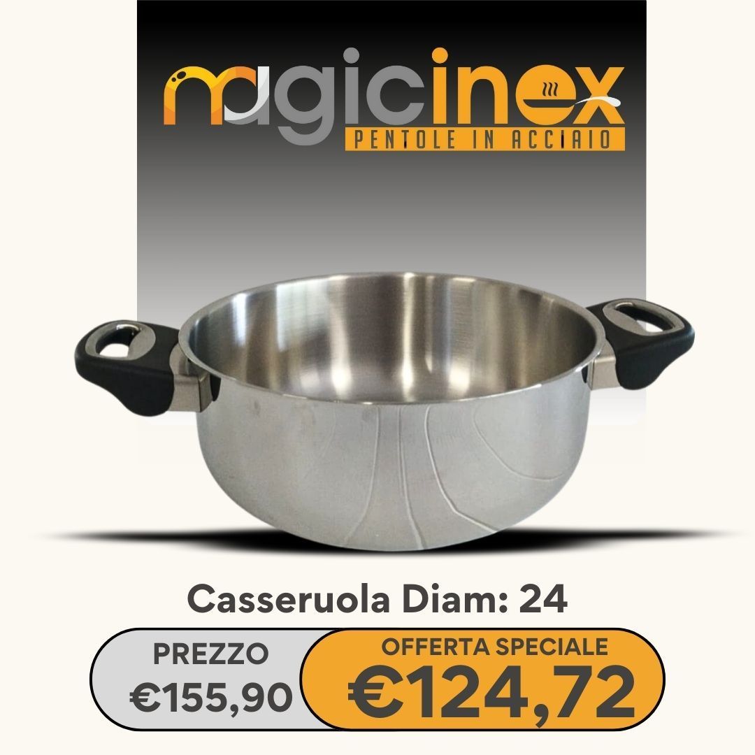 Casseruola in Acciaio Diam.24