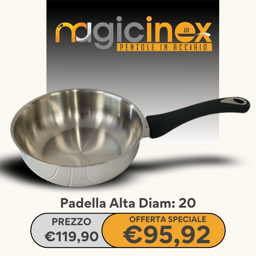 Padella Alta in Acciaio Diam.20