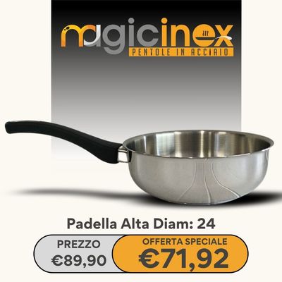 Padella Alta in Acciaio Diam.24 Padella Alta in Acciaio Diam.24