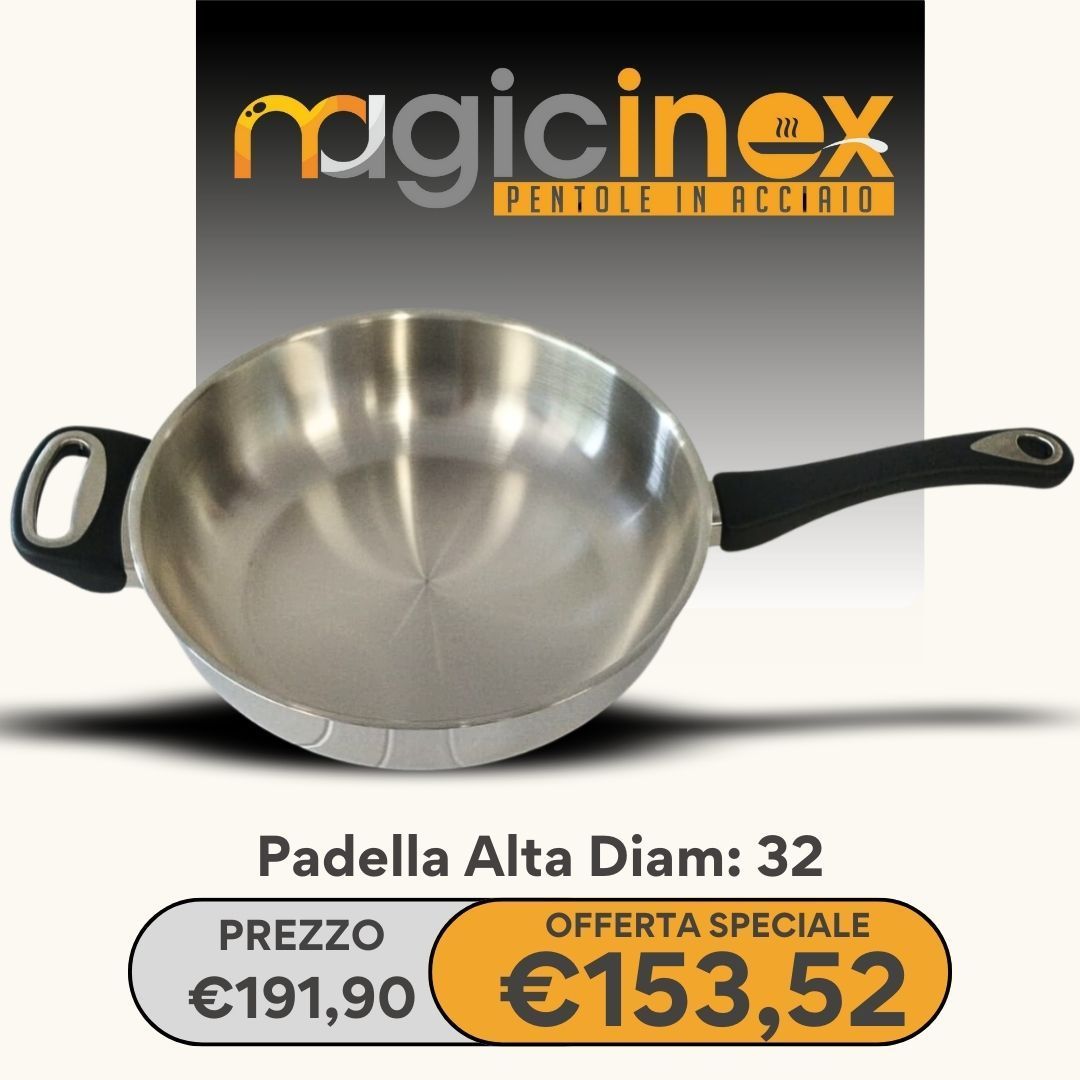 Padella Alta in Acciaio Diam.32