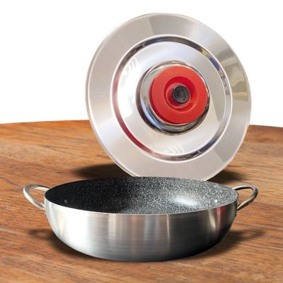 Coperchio Tondo XL Diam.41 Acciaio 18/10 - Magic Cooker + Tegame Diam.40