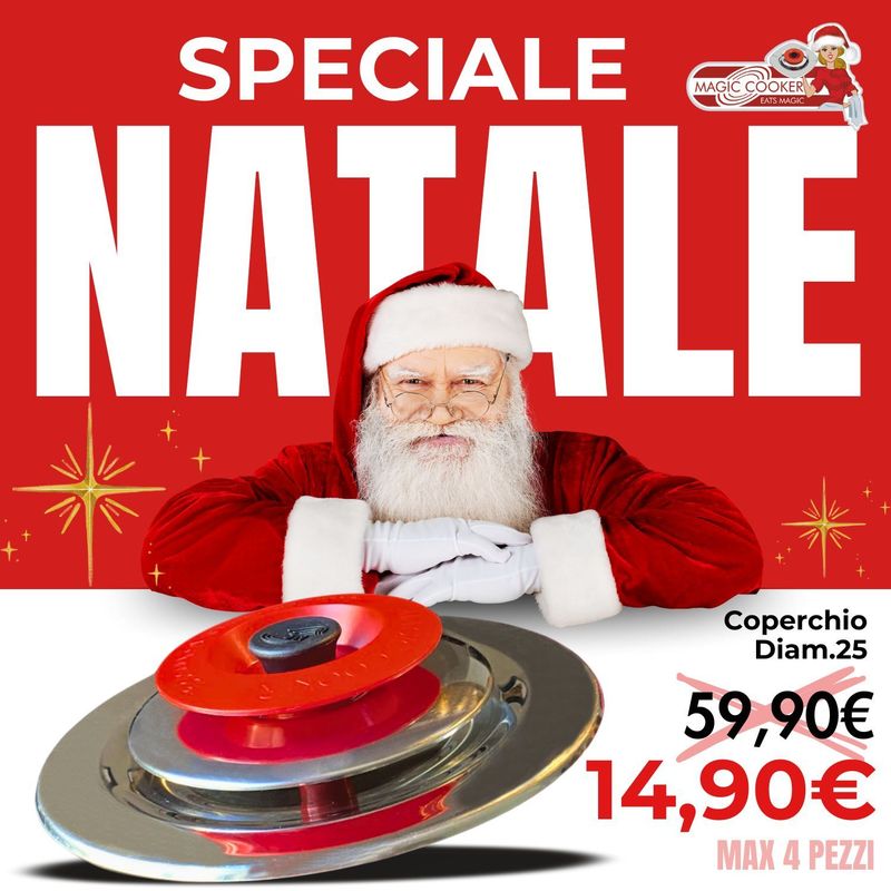 SPECIALE NATALE Coperchio Tondo Diam.25 Acciaio 18/10 - Magic Cooker