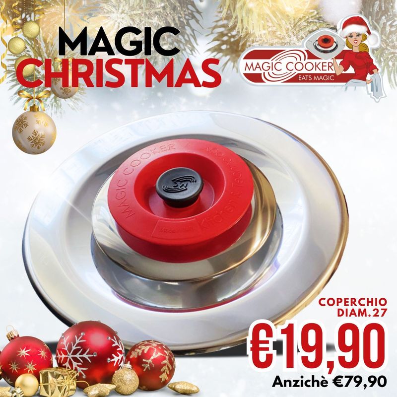 Coperchio Rotondo Diam.27 in Acciaio 18/10 - Magic Cooker Coperchio Rotondo Diam.27 in Acciaio 18/10 - Magic Cooker