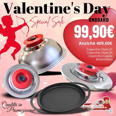 Valentine's Day Coperchio Diam.31 + Coperchio Diam.25 + Coperchio Cupola + Bistecchiera (Magic Cooker ORIGINALE) Valentine's Day Coperchio Diam.31 + Coperchio Diam.25 + Coperchio Cupola + Bistecchiera (Magic Cooker ORIGINALE)