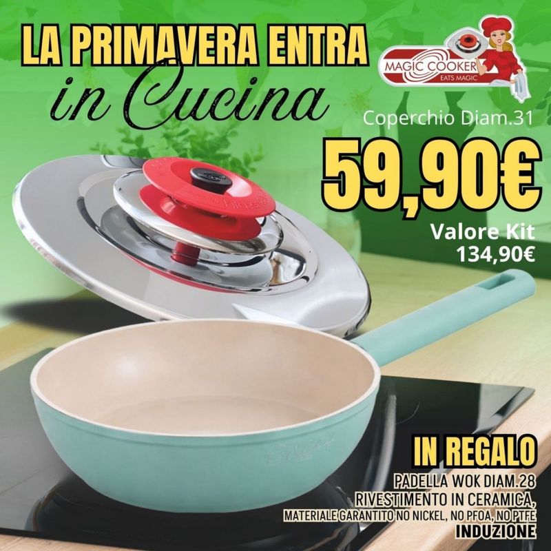 Set Coperchio Diam.31 + IN REGALO Padella Wok Diam.28