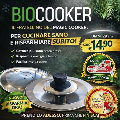 BioCooker – Coperchio Innovativo 29 cm | Tecnologia della Gamma Magic Cooker per una Cucina Sana e Veloce