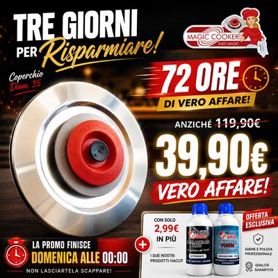 SUPER OFFERTA COPERCHIO TONDO Ø35 MAGIC COOKER Acciaio INOX 18/10