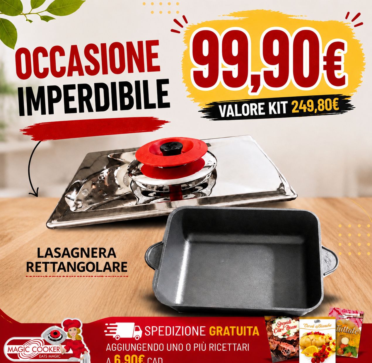 Kit COPERCHIO + LASAGNERA RETTANGOLARE