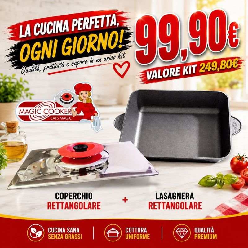 Kit COPERCHIO + LASAGNERA RETTANGOLARE