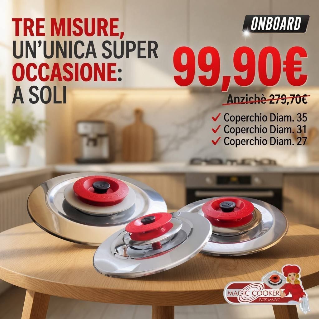3 COPERCHI MAGIC COOKER  Ø 27 + Ø 31 + Ø 35