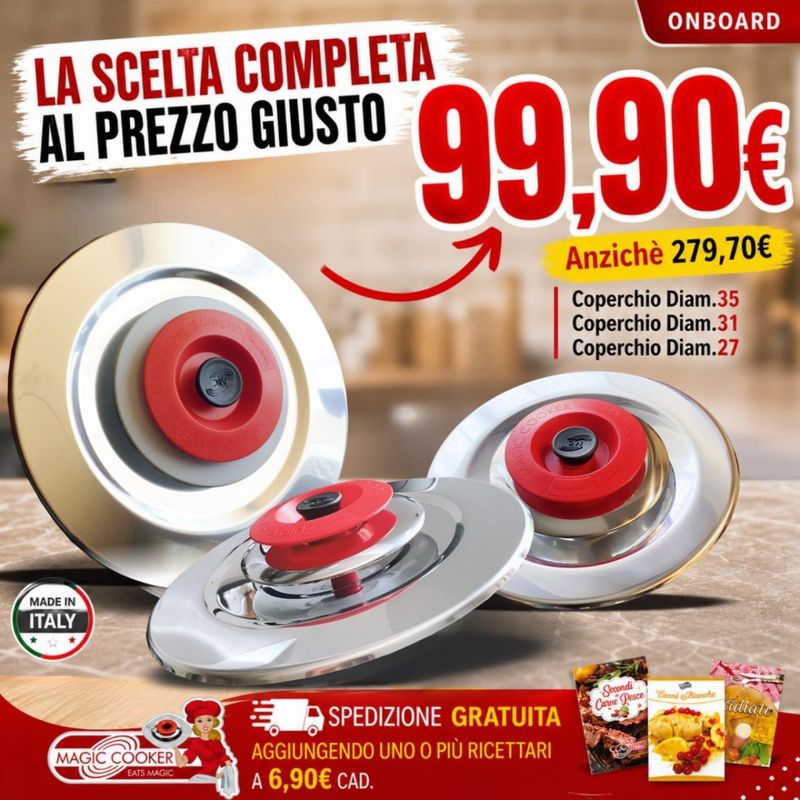 3 COPERCHI MAGIC COOKER Ø 27 + Ø 31 + Ø 35 3 COPERCHI MAGIC COOKER Ø 27 + Ø 31 + Ø 35
