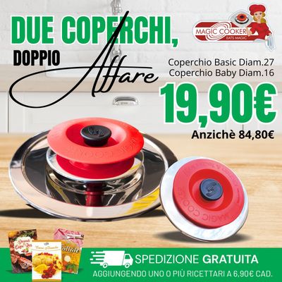 Coperchio Tondo Basic Diam.27 + Coperchio Baby Diam.16 Acciaio 18/10 - Magic Cooker Coperchio Tondo Basic Diam.27 + Coperchio Baby Diam.16 Acciaio 18/10 - Magic Cooker