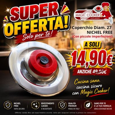 Coperchio Tondo Diam.27 CLASSIC 18/0 NICHEL FREE PICCOLE IMPERFEZIONI