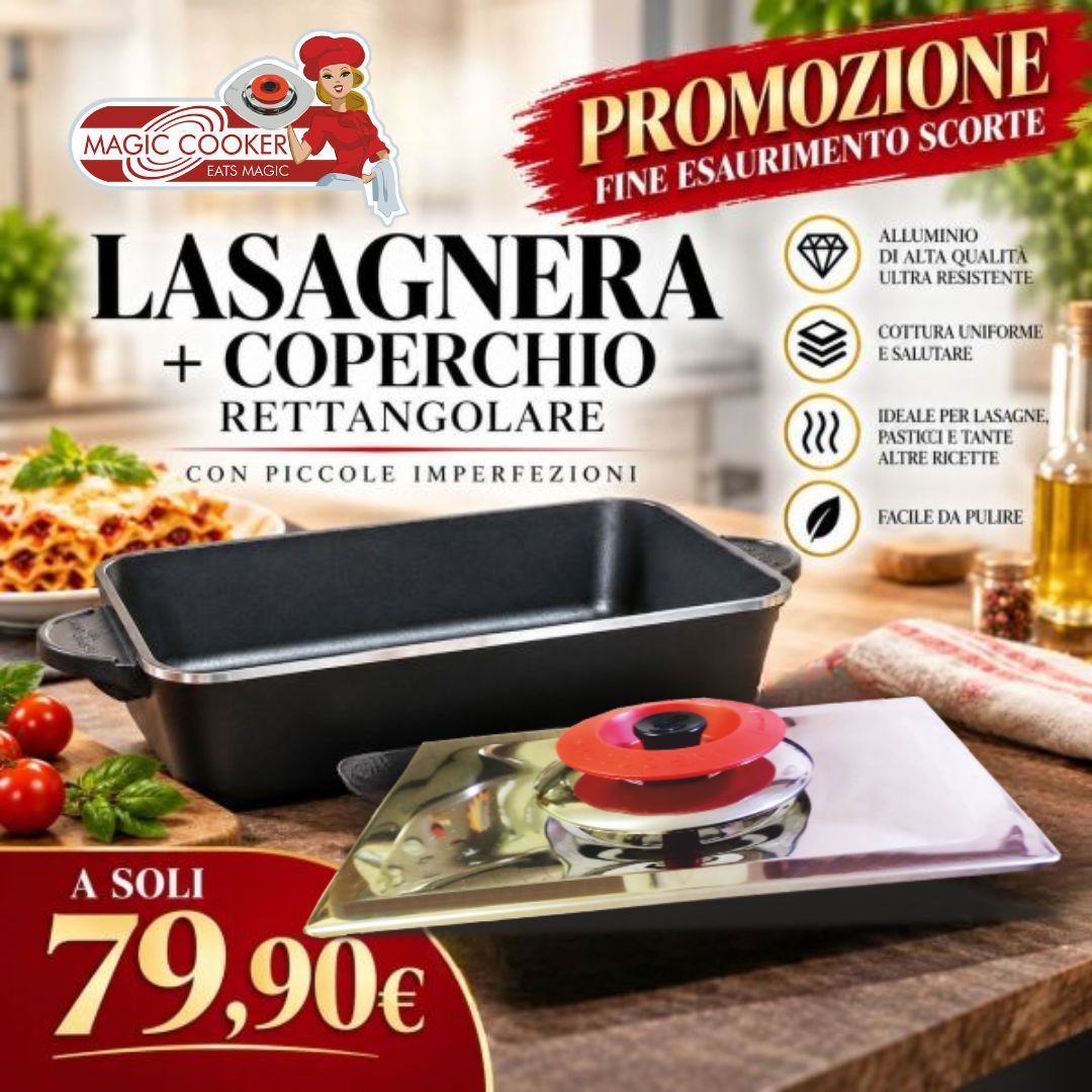 Kit COPERCHIO + LASAGNERA RETTANGOLARE 38 x 28 PICCOLE IMPERFEZIONI