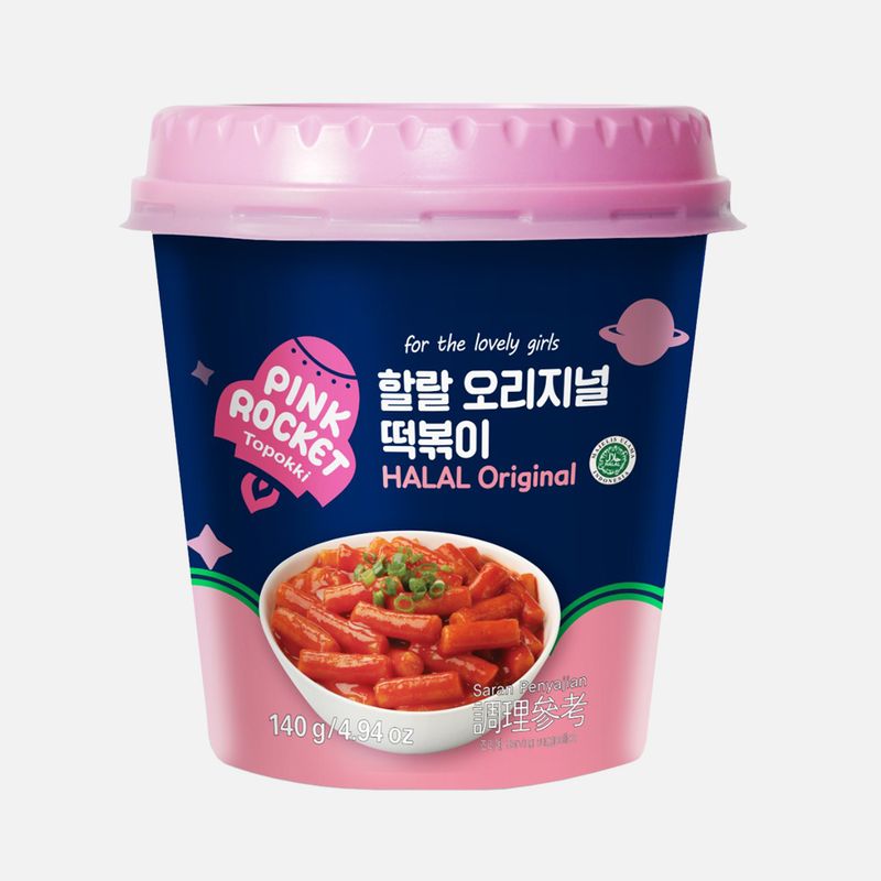 pink rocket topokki halal original 140g