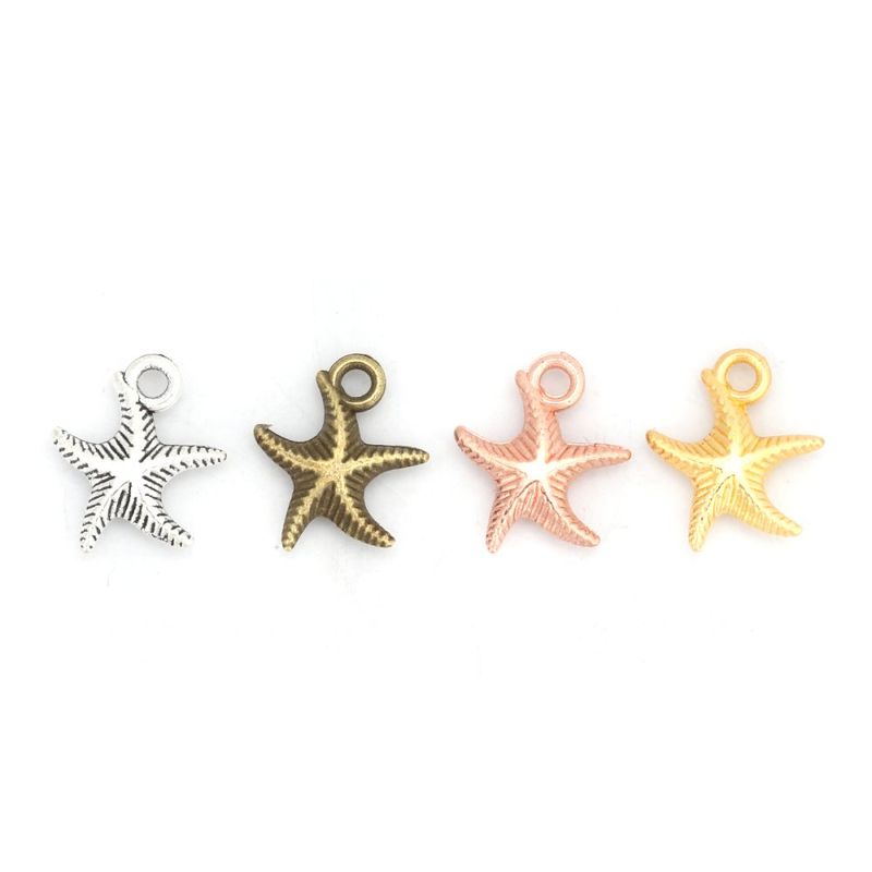 10 breloques etoile de mer 17x14mm - bronze
