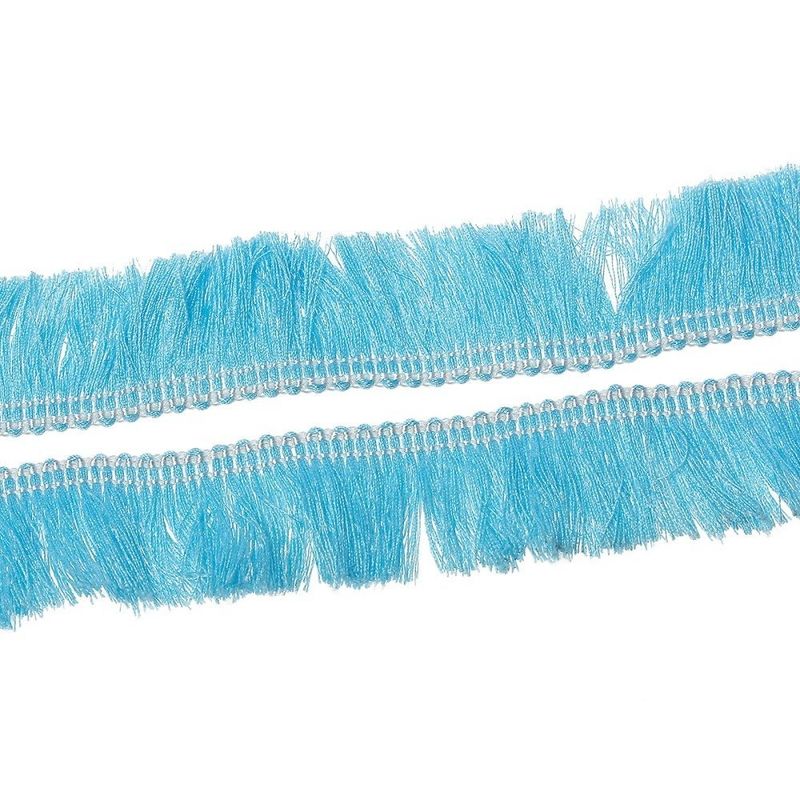 1m de galon franges coton 25mm bleu clair- sc64890