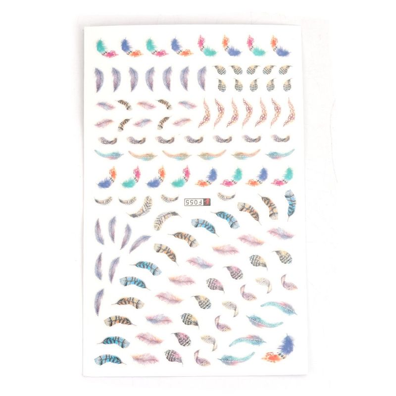 2 feuilles de papier autocollant diy motifs plumes 15x9cm -sc0124