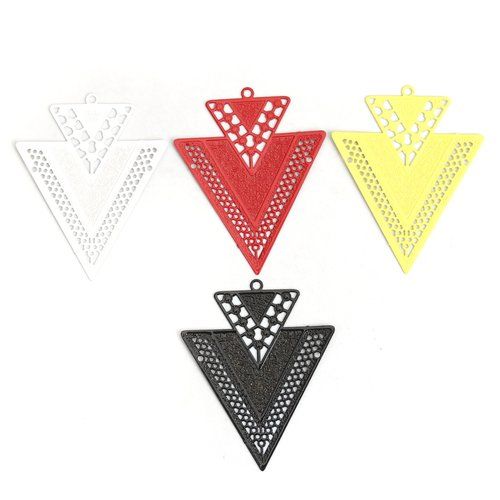 5 estampes connecteurs pointe de fleche rouge 40x32mm