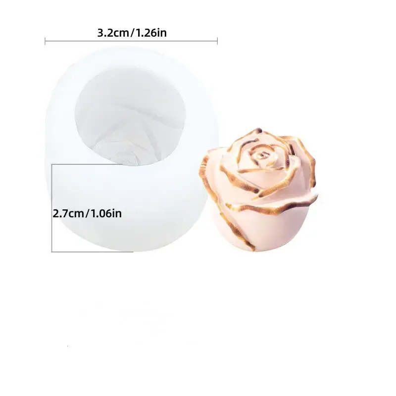 1 moule en silicone pour bougie rose 2,54cm