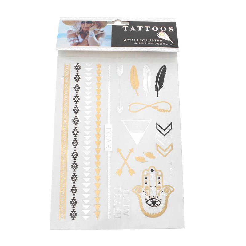 Tatouage temporaire impermeable metallise 21x15cm - stickers scra