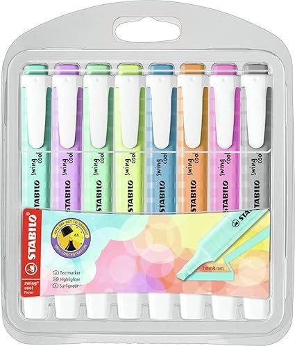 MARCADOR FLUORESCENTE SWING COOL PASTEL 8 UNIDADESS