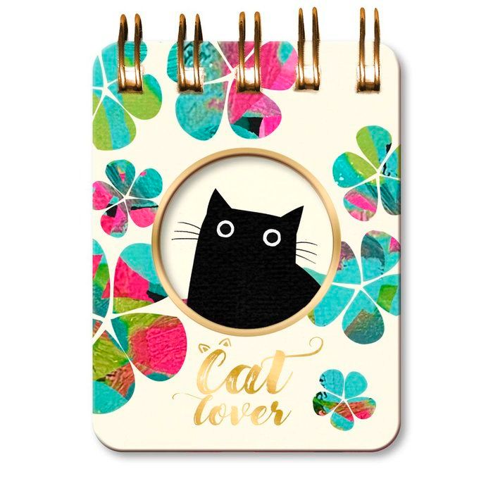 Mini block con espiral Cat Lover crema