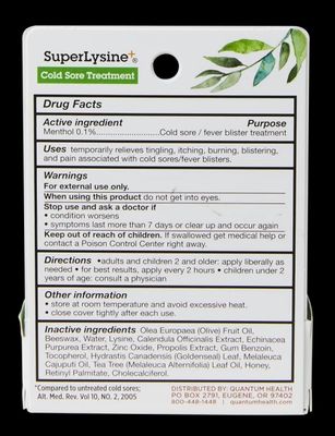 SuperLysine+® Ointment, Cold Sore Treatment 7g