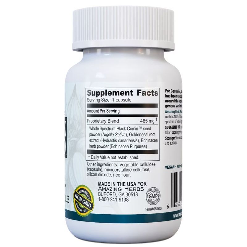 Amazing Herbs Black Seed GOLD with Echinacea &amp; Goldenseal