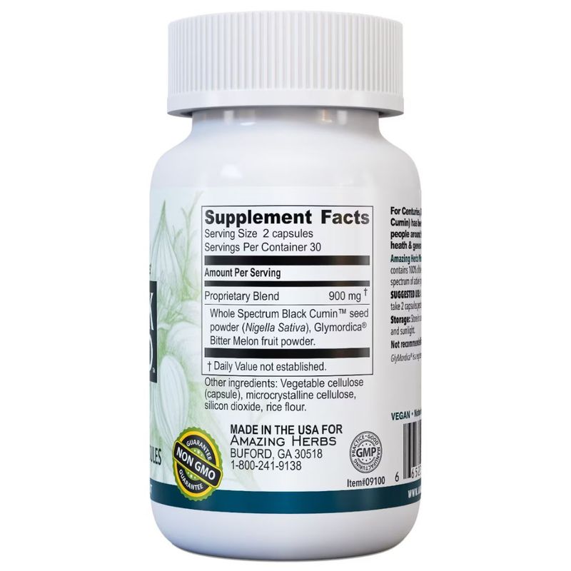 Amazing Herbs Black Seed + Bitter Melon (GlyMordica™ Formula)
