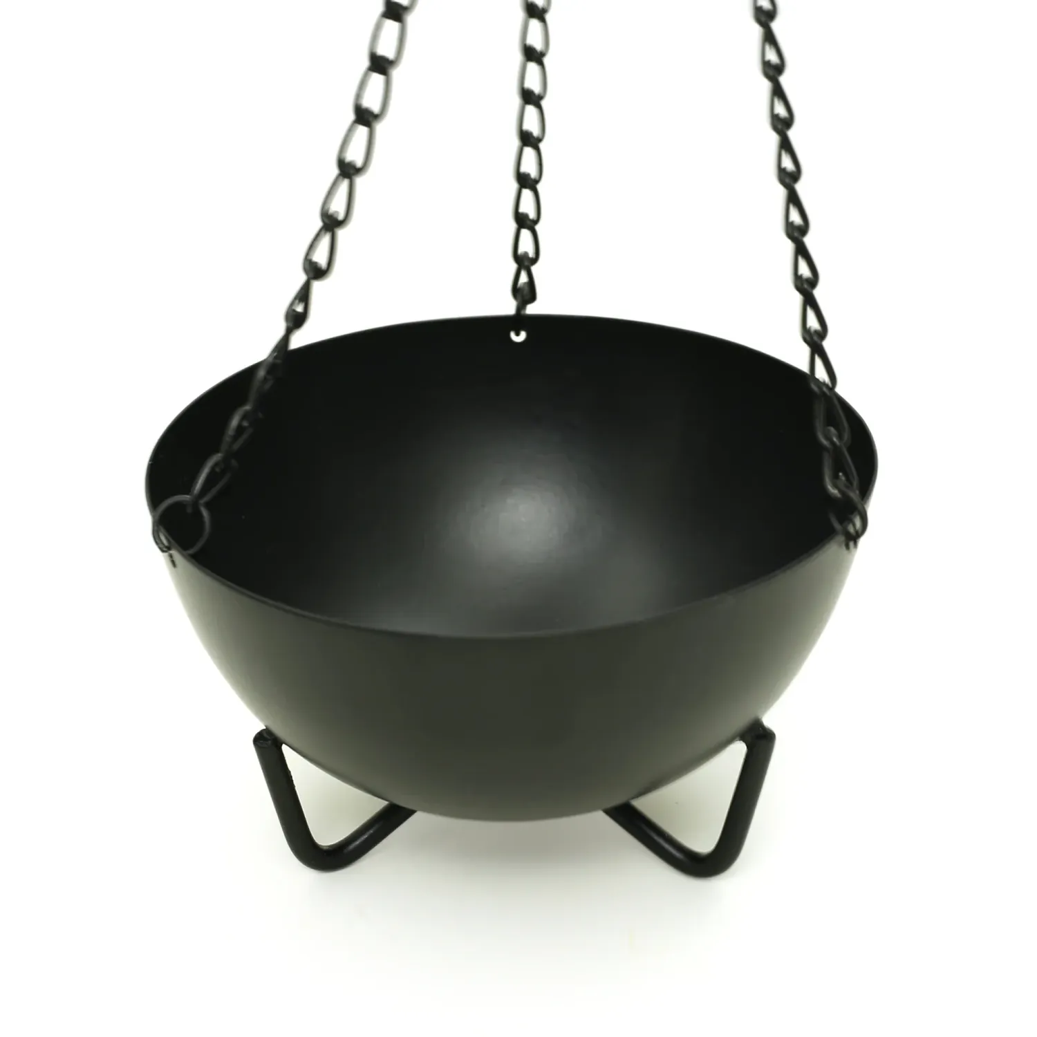 Black Cast Iron Incense Pot Large