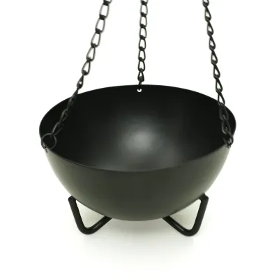 Black Cast Iron Incense Pot Large