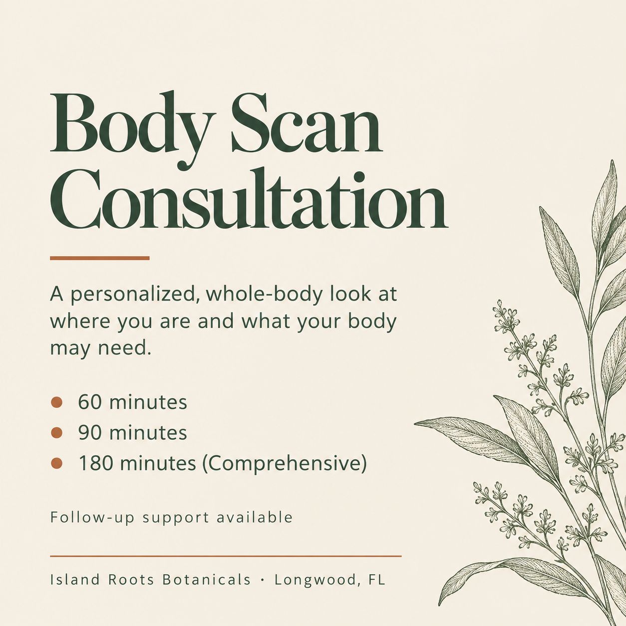 60 Minute Consultation with Body Scan