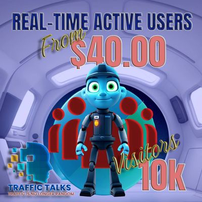 Real-Time Active Users  - From 10k - 500k Visitors