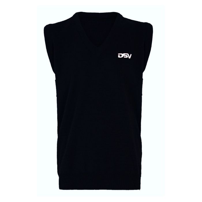 Navy Sleeveless V-Neck Knitted Jersey