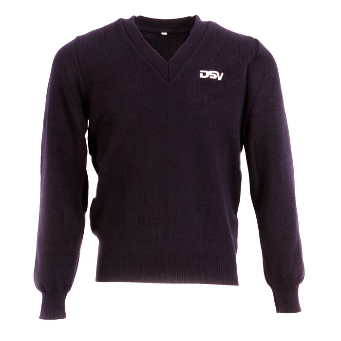 Navy Long Sleeved V-Neck Knitted Jersey