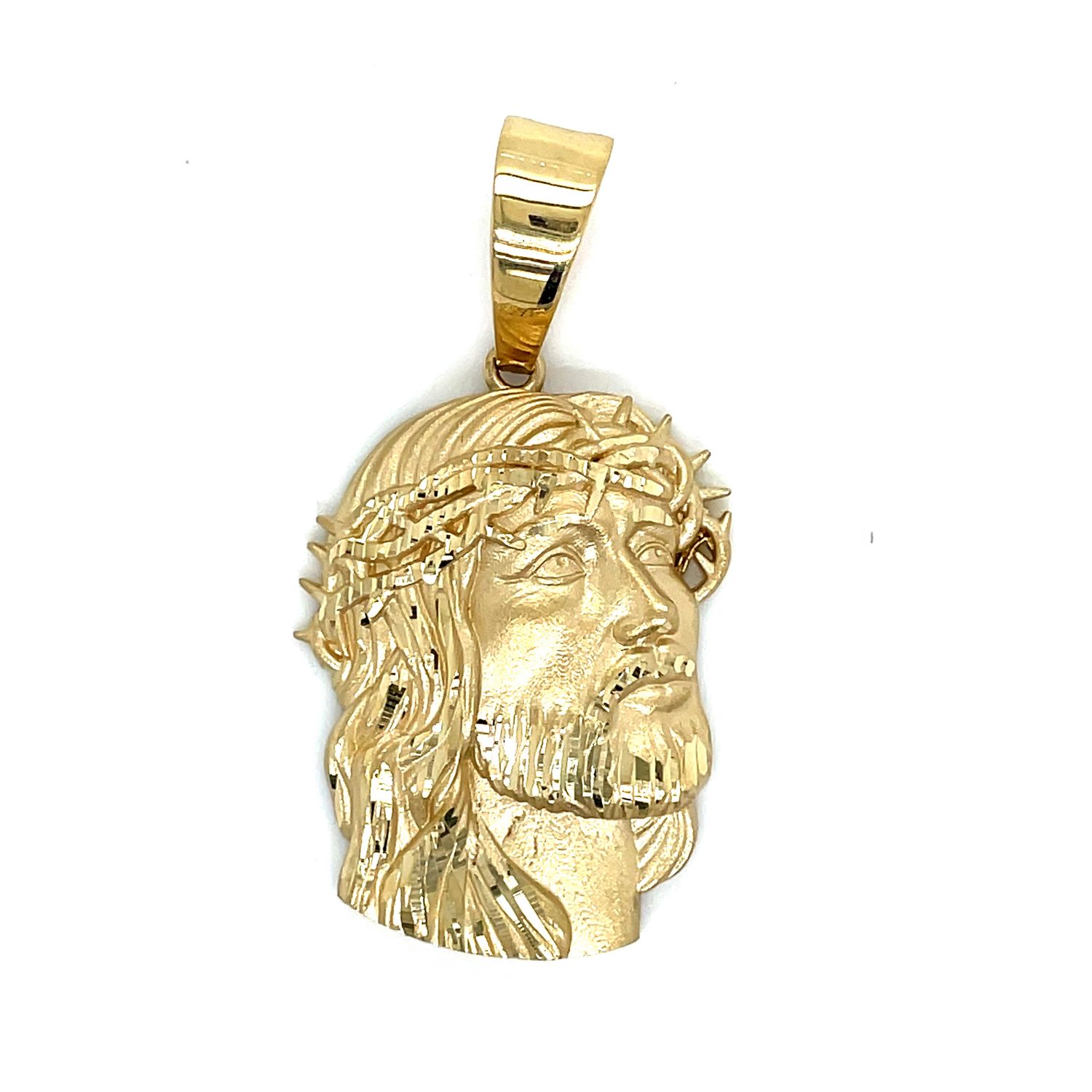 14 kt Yellow Gold Men’s Jesus Head Pendant