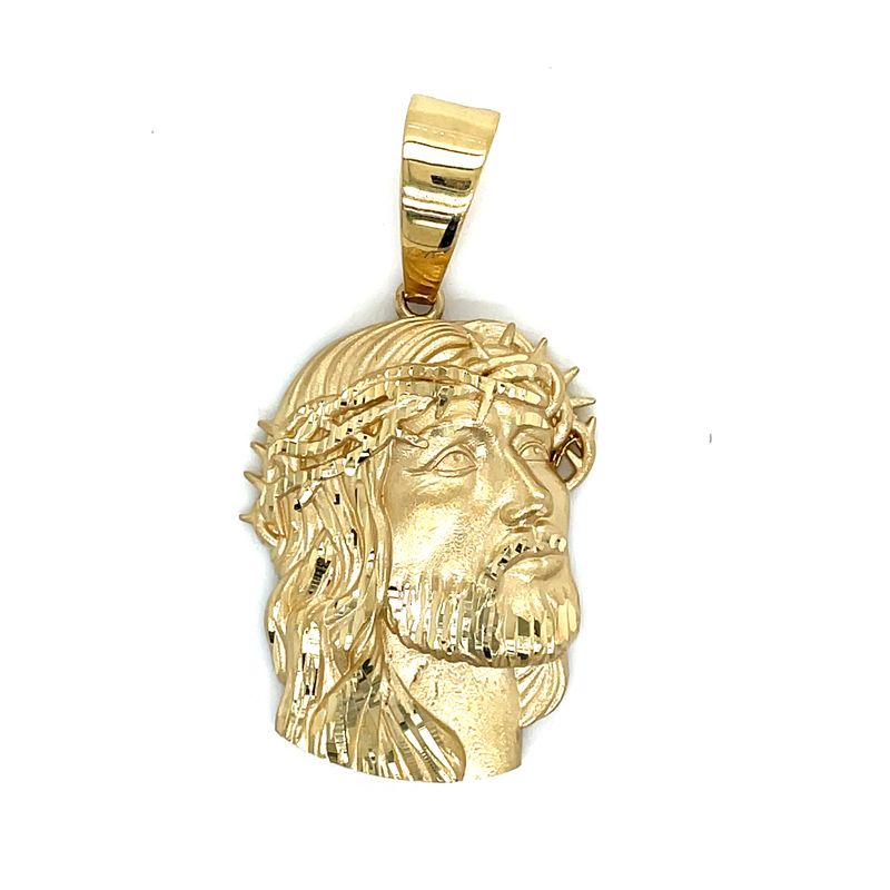 14 kt Yellow Gold Men’s Jesus Head Pendant