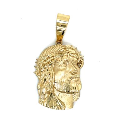 14 kt Yellow Gold Men’s Jesus Head Pendant