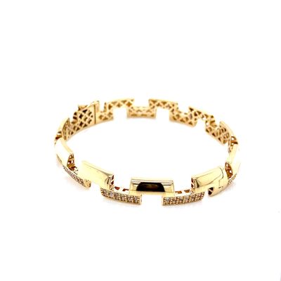 14 kt Yellow Gold Women’s Bangle with Cubic Zirconia Stone