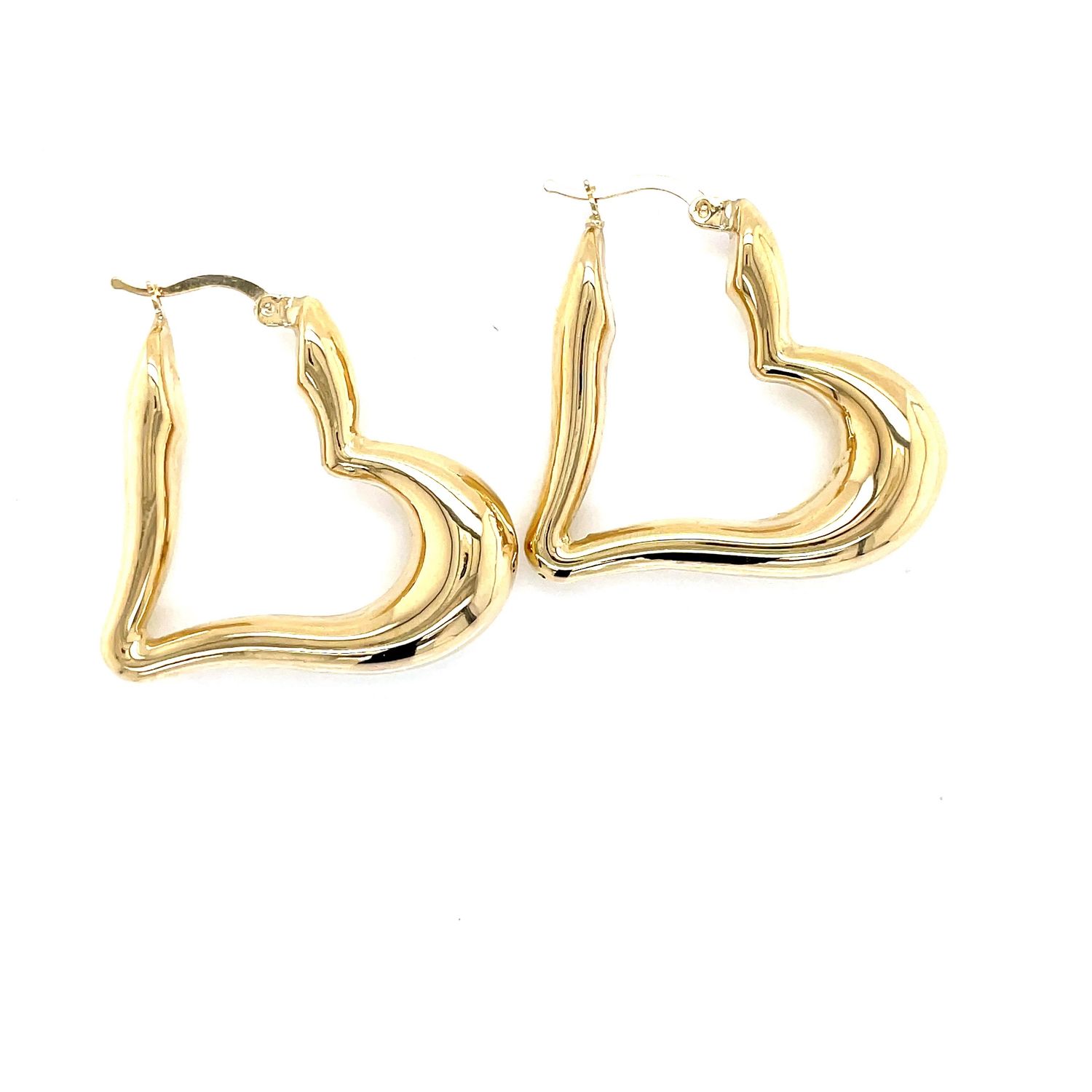 14 kt Yellow Gold Heart Hoop Earring