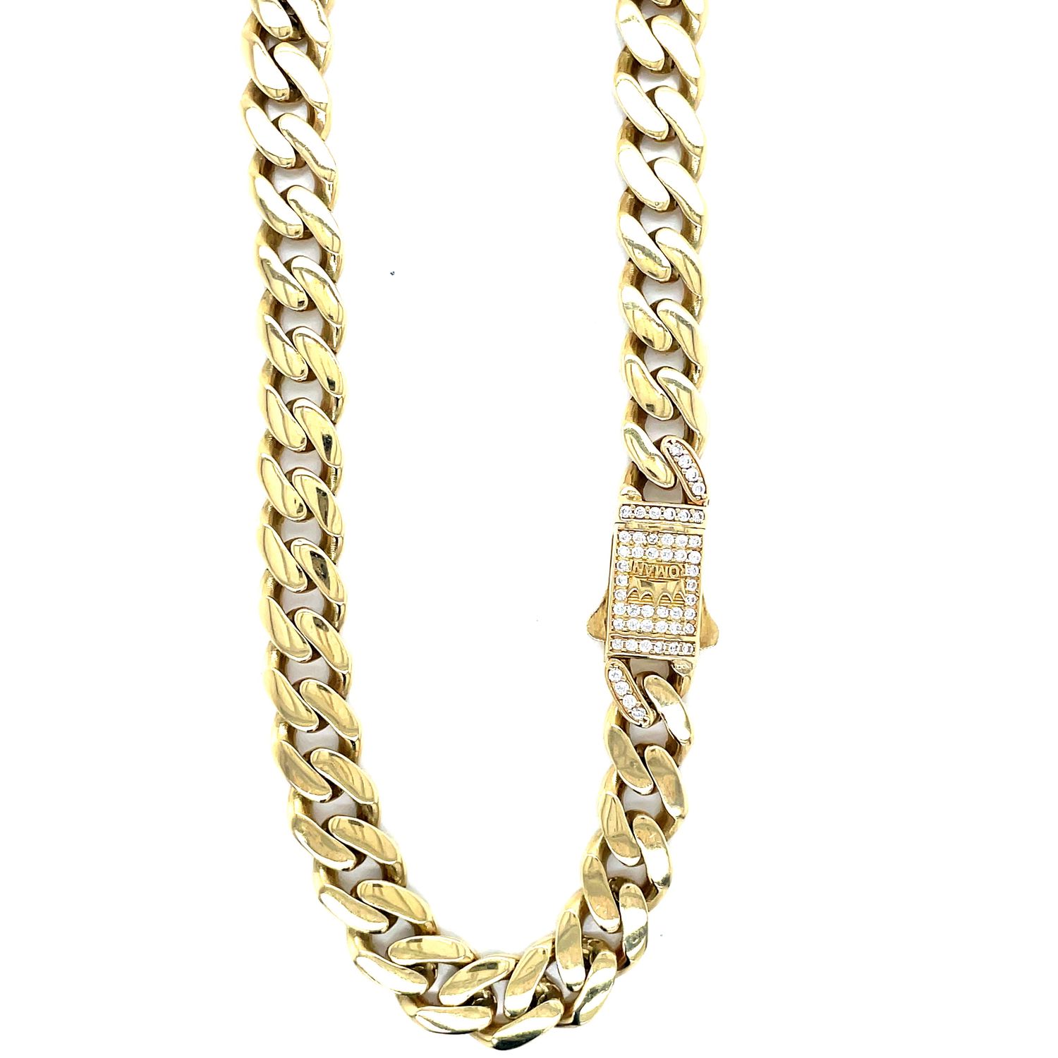 14 kt yellow gold men’s hallow Monaco chain with box clasp