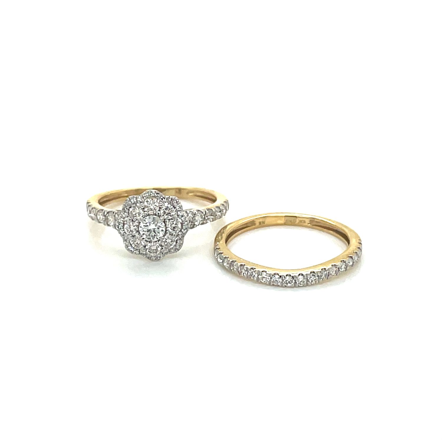 1 CTW Women’s Flower-Shaped Diamond Engagement Ring in 10 kt Yellow Gold