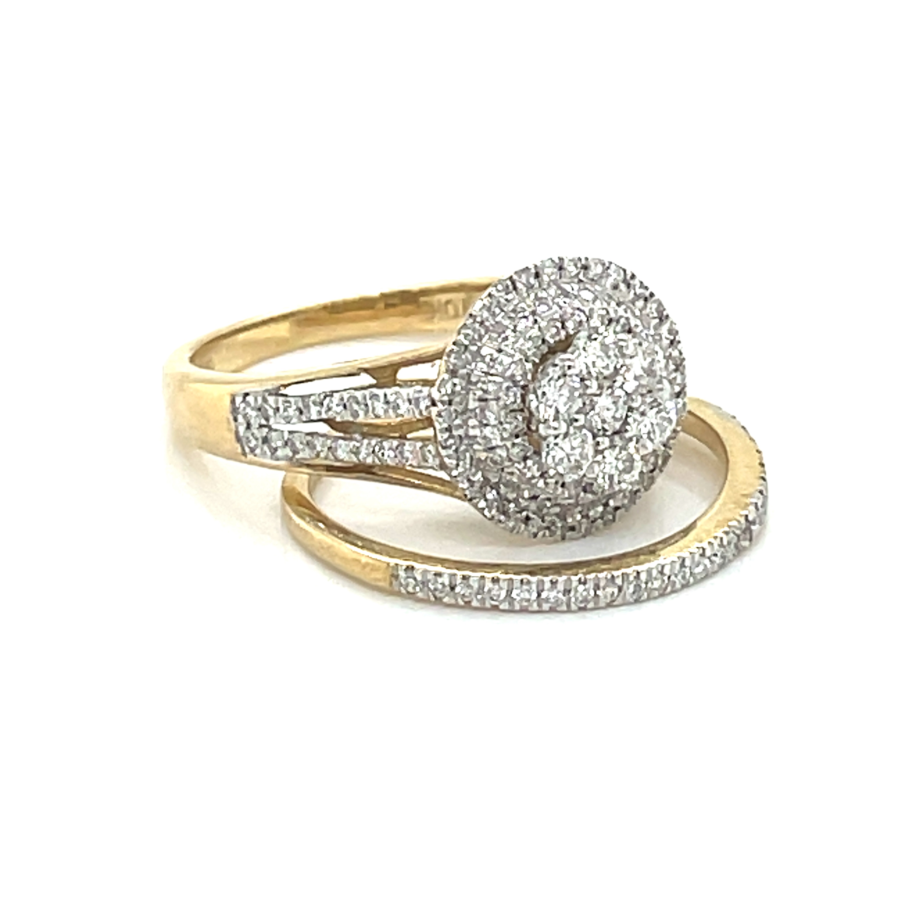 1 CTW Women’s Flower-Shaped Diamond Engagement Ring in 10 kt Yellow Gold