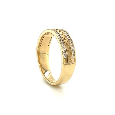 1/3 CTW Men’s Diamond Wedding Band Ring in 14 kt Yellow Gold