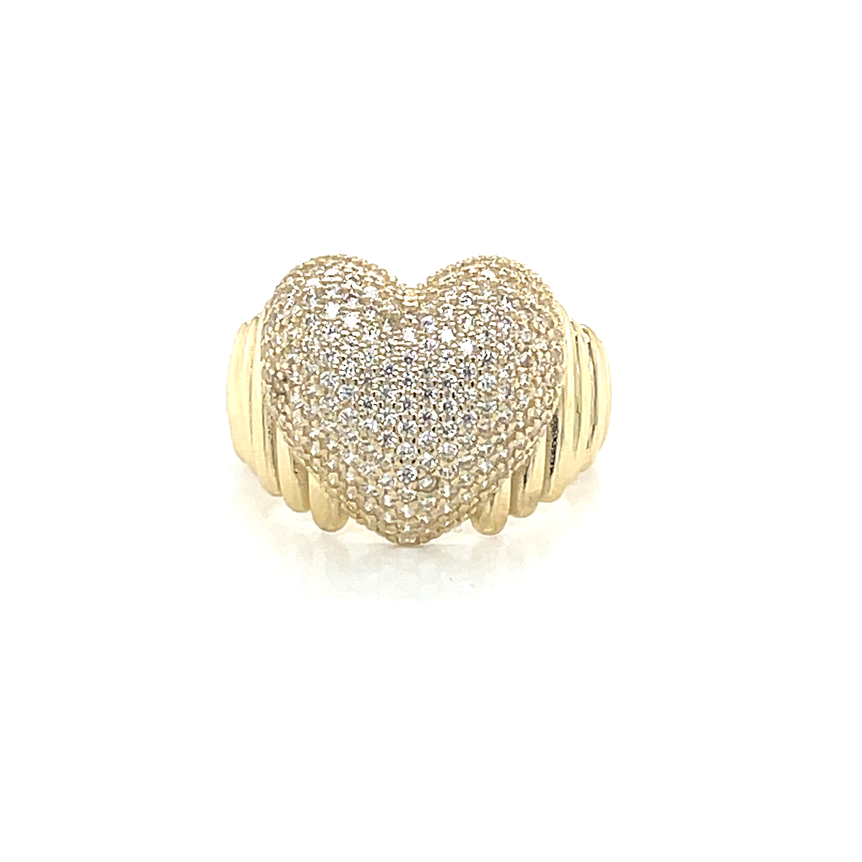 14kt Yellow Gold Women's Heart Ring  with Cubic Zirconia Stone