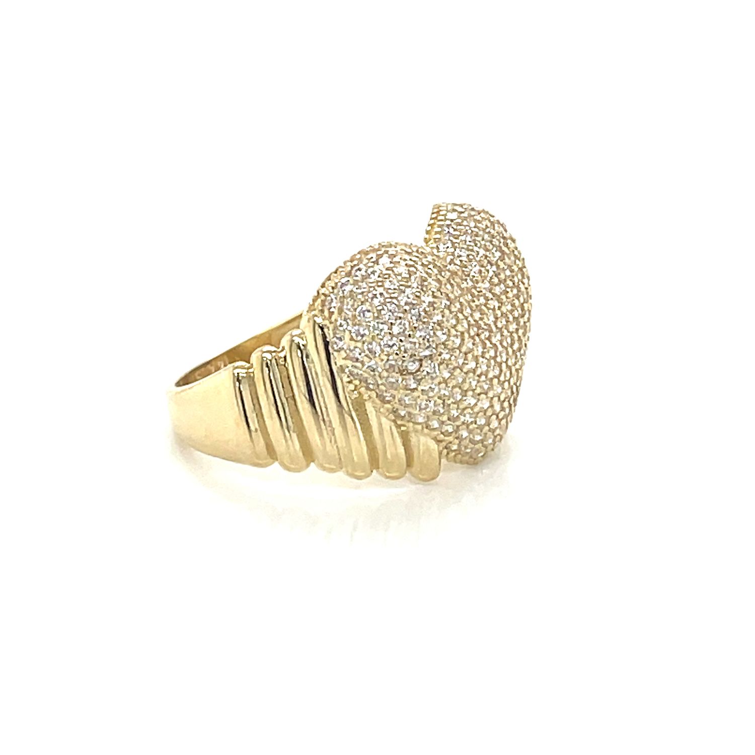 14kt Yellow Gold Women's Heart Ring  with Cubic Zirconia Stone