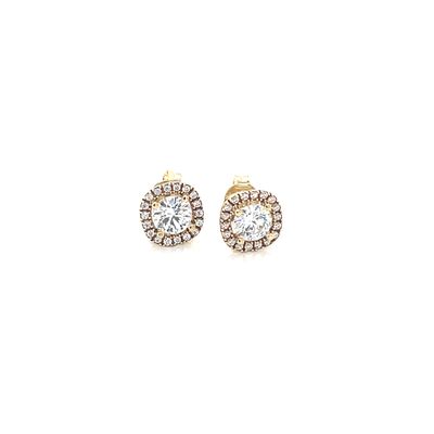 14kt Yellow Gold Women's Earrings with Cubic Zirconia Stone