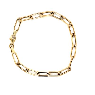 14kt Yellow Gold Women's PaperClip Bracelet with Lobster Clasp